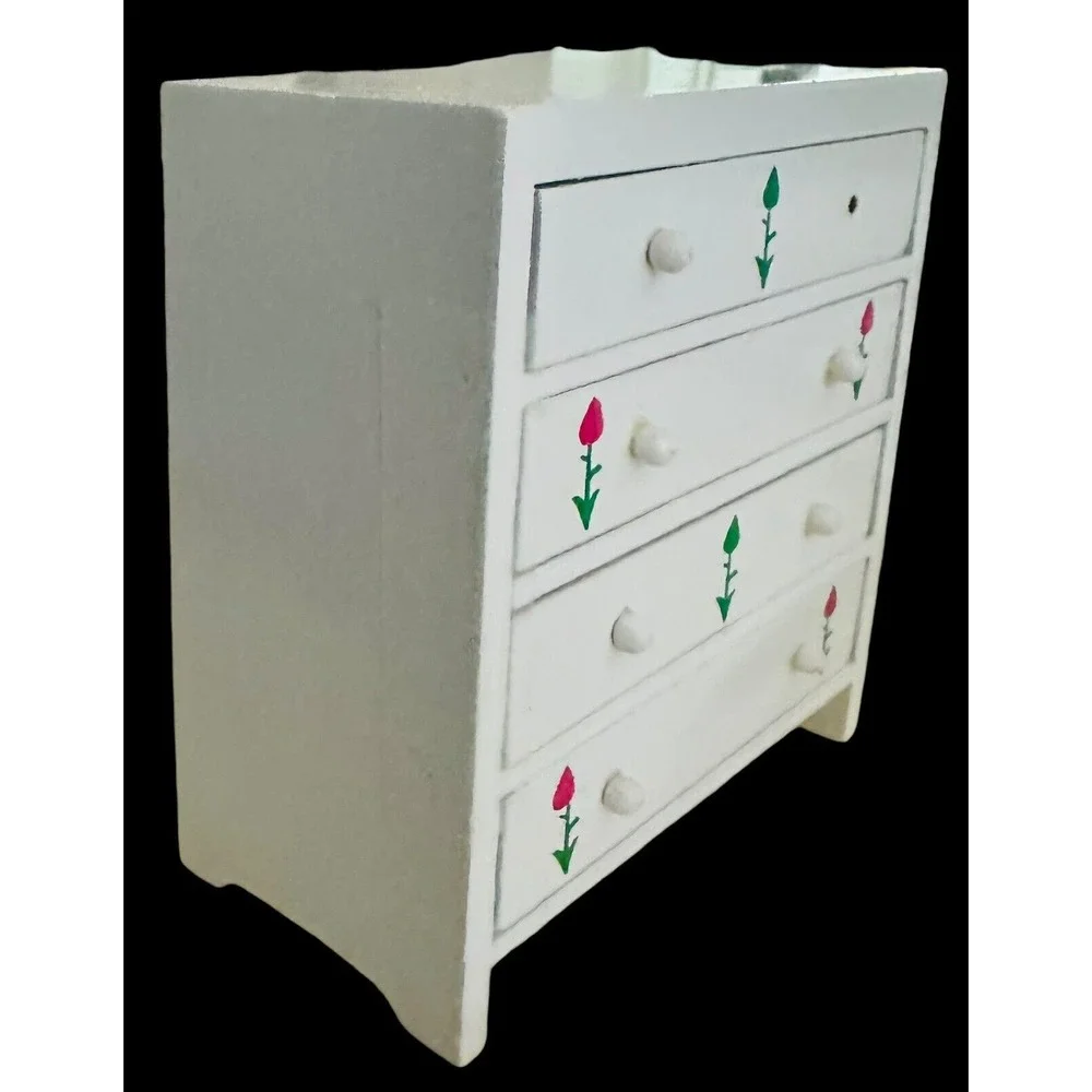 Dollhouse Set Miniature White Drawer Chest‎ High Chair Rock Horse 1:12~ 1